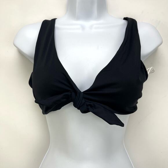 Everlane Womens The Tie-Front Bikini Top Medium Swimwear Black NWT - Picture 5 of 10